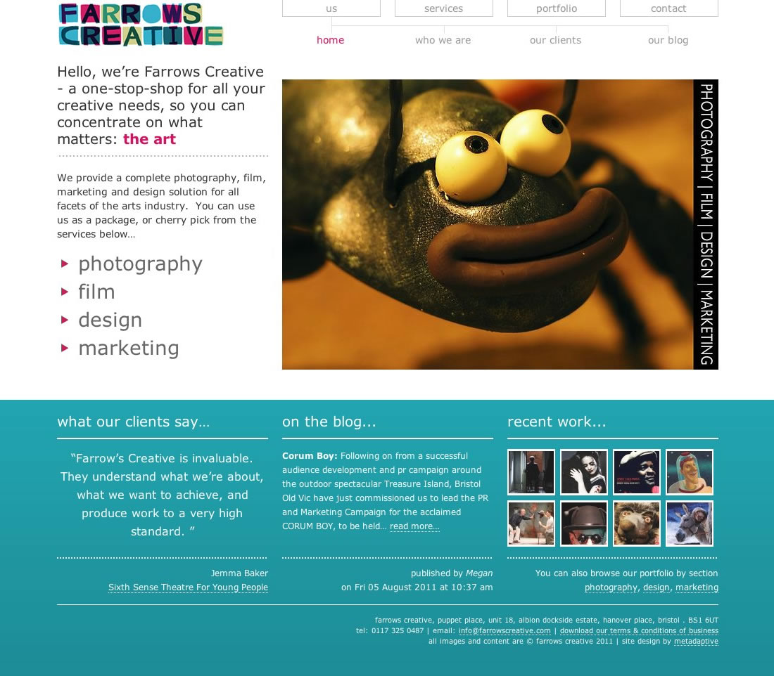 Farrow's Creative hompage